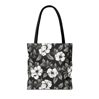 Black & White Daisies Canvas Tote Bag