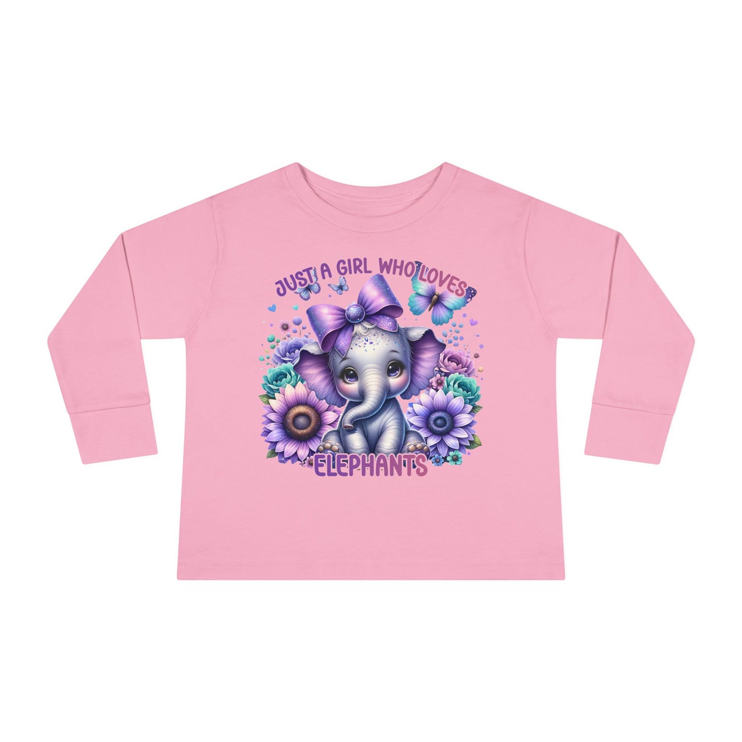 Just A Girl Who Loves Elephants Toddler Long Sleeve Tee