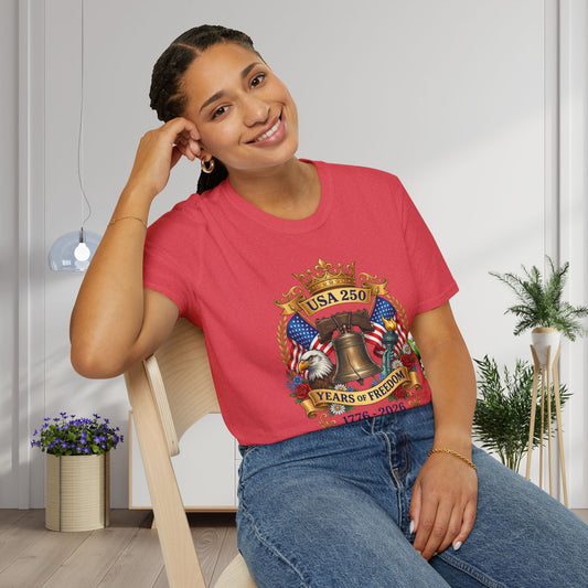 Liberty Bell USA 250 Years of Freedom Adult T-shirt