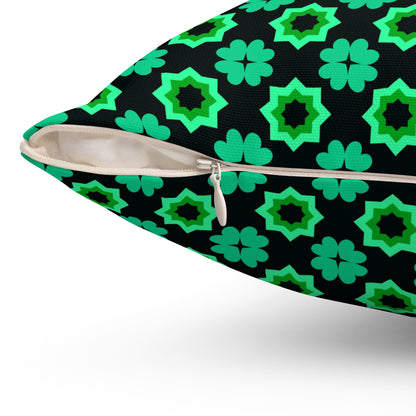 Clover Bloom Burst Throw Pillow