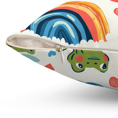 Ribbit Rainbows Throw Pillow