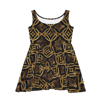 Golden Star Lattice Women's Skater Dress