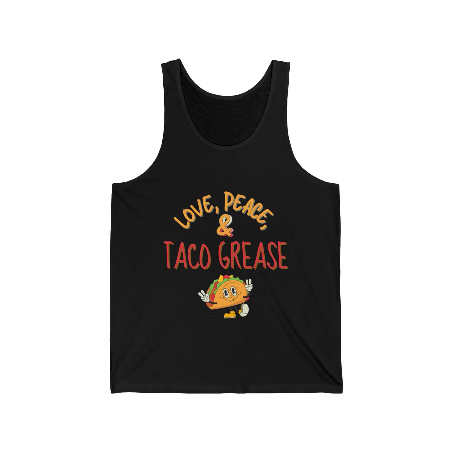 Love, Peace, & Taco Grease Adult Unisex Tank