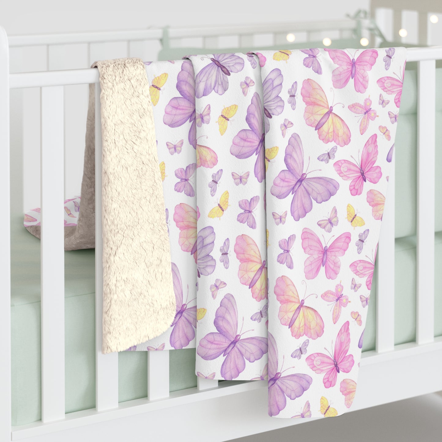 Pastel Butterfly Dreams Fleece Blanket