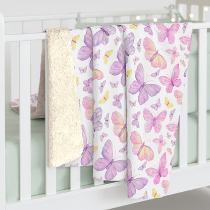 Pastel Butterfly Dreams Fleece Blanket