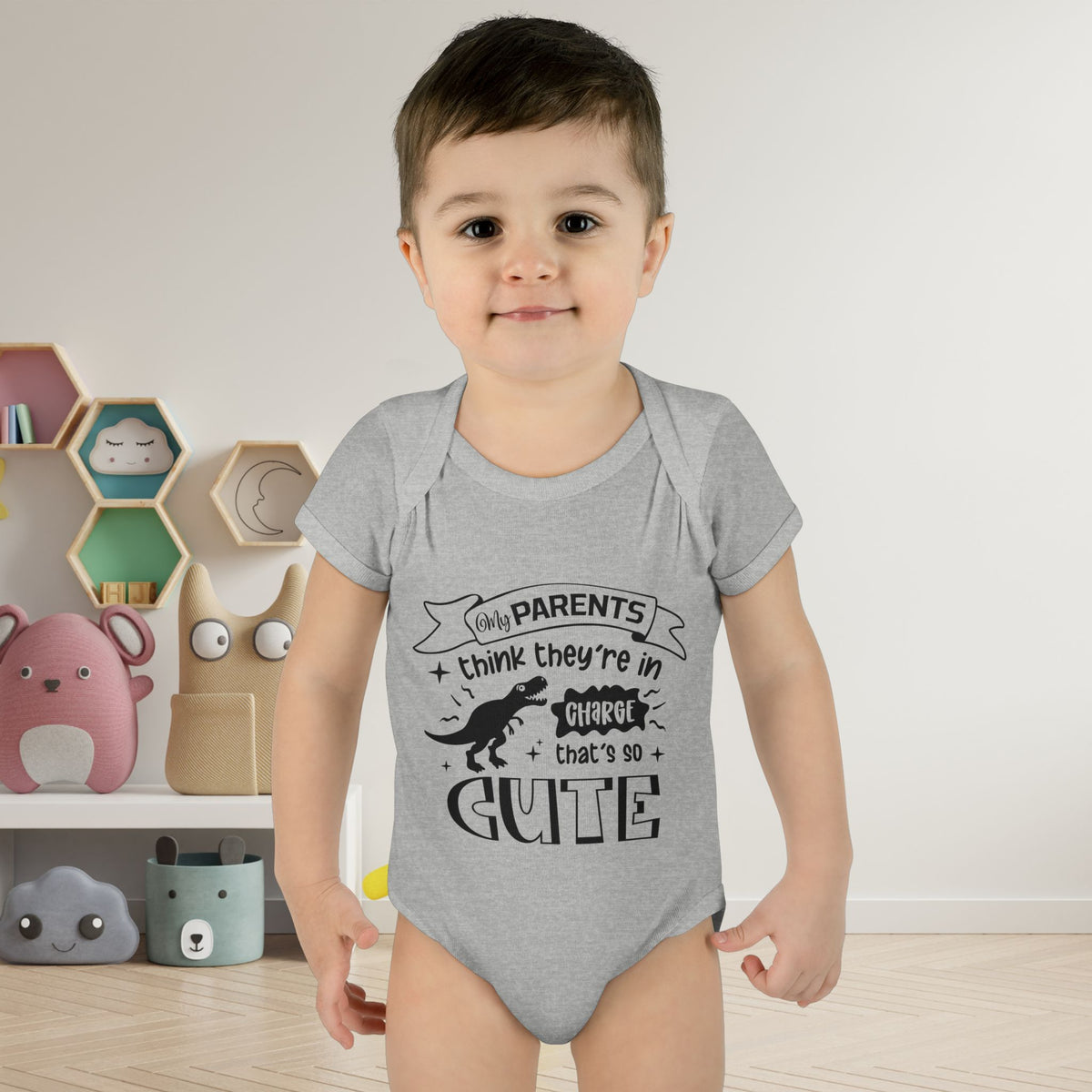 My Parents Think They're In Charge That's So Cute Baby Rib Bodysuit