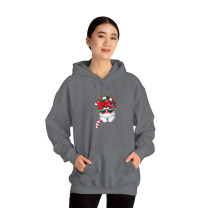 White Candy Cane Kitten Heavy Blend™ Hooded Sweatshirt