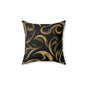 Golden Noir Swirl Throw Pillow