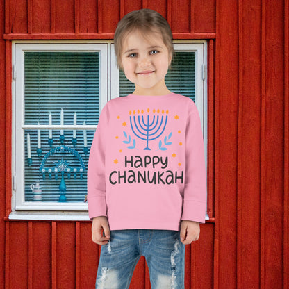 Happy Chanukah Toddler Long Sleeve Tee
