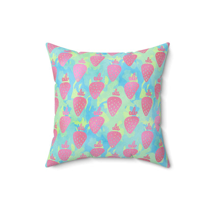 Strawberry Breeze Throw Pillow