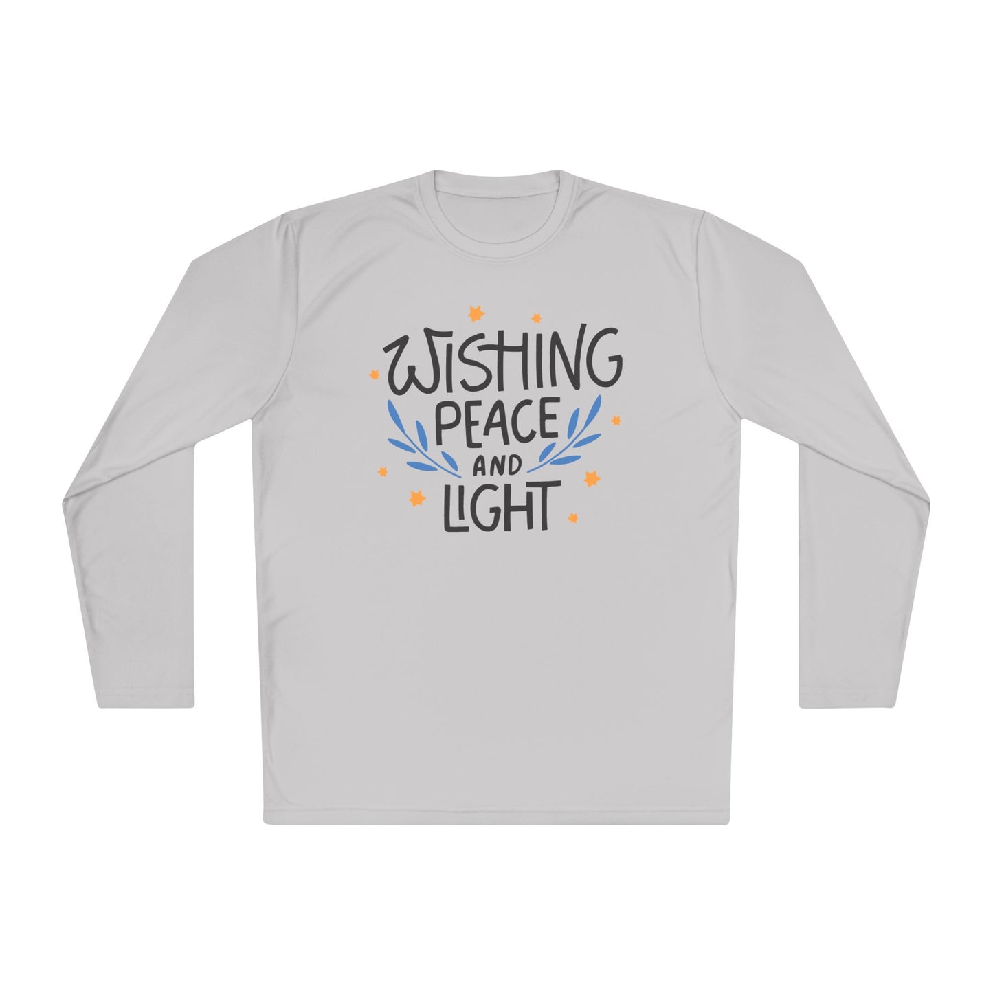 Hanukkah Wishing Peace & Light 3 Adult Long Sleeve Tee