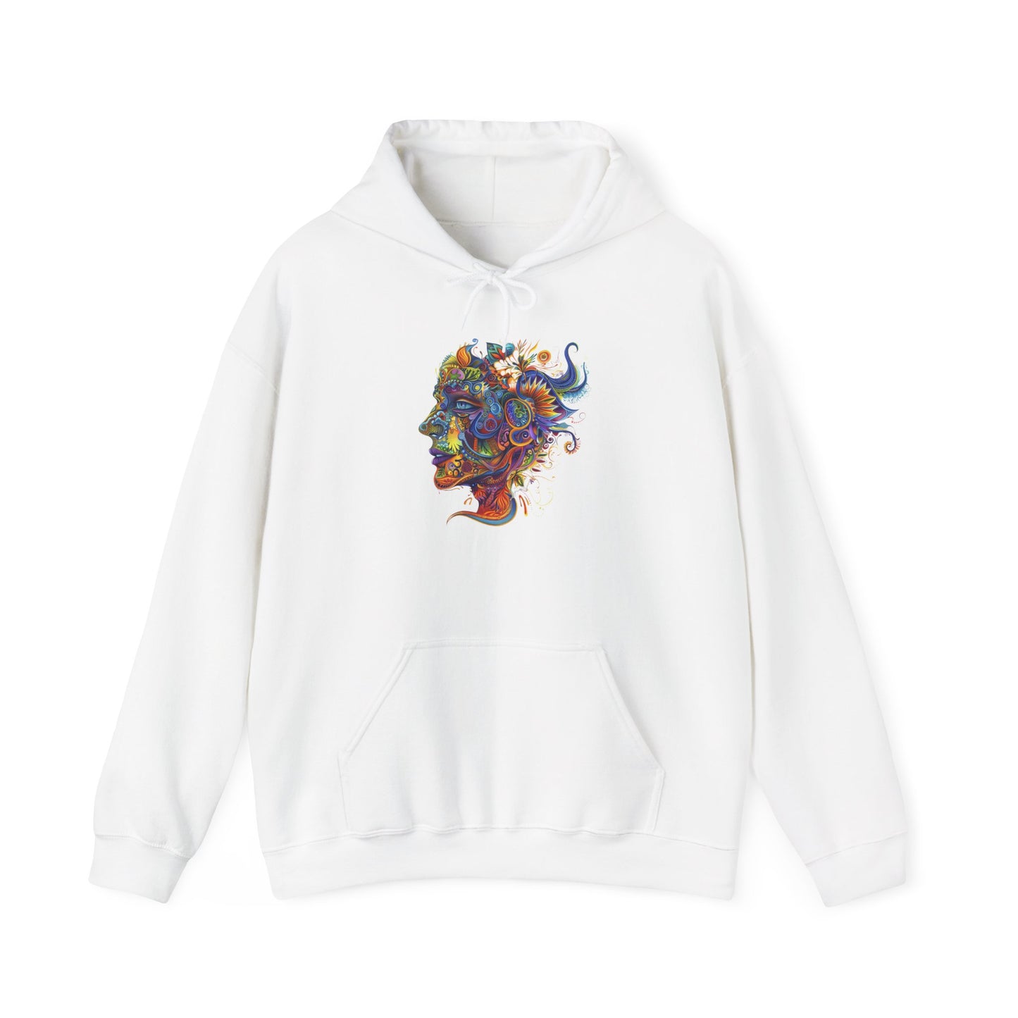 Colorful Paisley Woman Profile Heavy Blend™ Hooded Sweatshirt