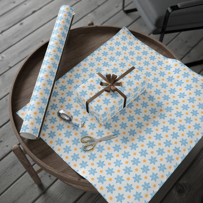 Blue/Gold Star of David Hanukkah Wrapping Paper