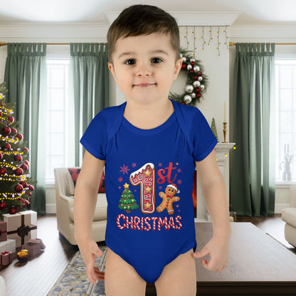 My First Christmas (Gingerbread Man) Infant Baby Rib Bodysuit