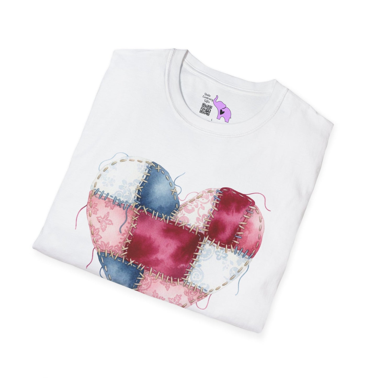 Patchwork Quilt Heart Adult T-shirt