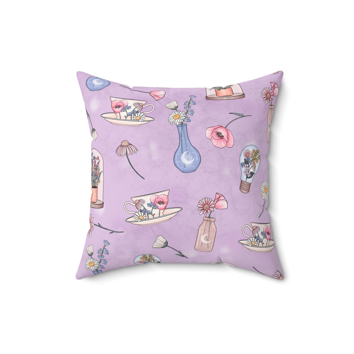 Lilac Meadow Keepsakes Throw Pillow