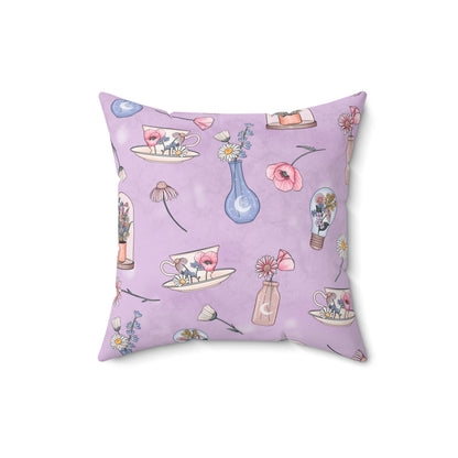 Lilac Meadow Keepsakes Throw Pillow