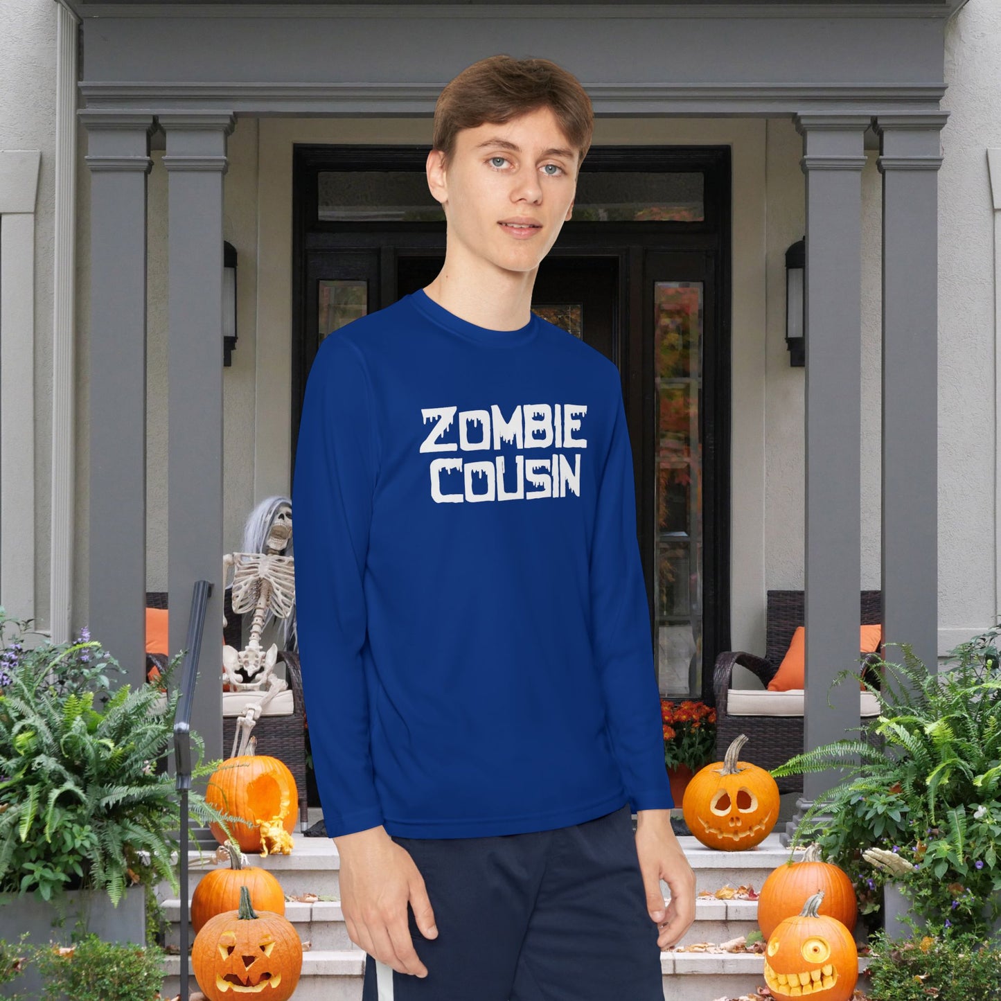 ""Zombie Cousin Youth Long Sleeve Tee