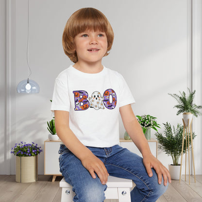 Cute Floral Boo w/Ghost Heavy Cotton™ Toddler T-shirt