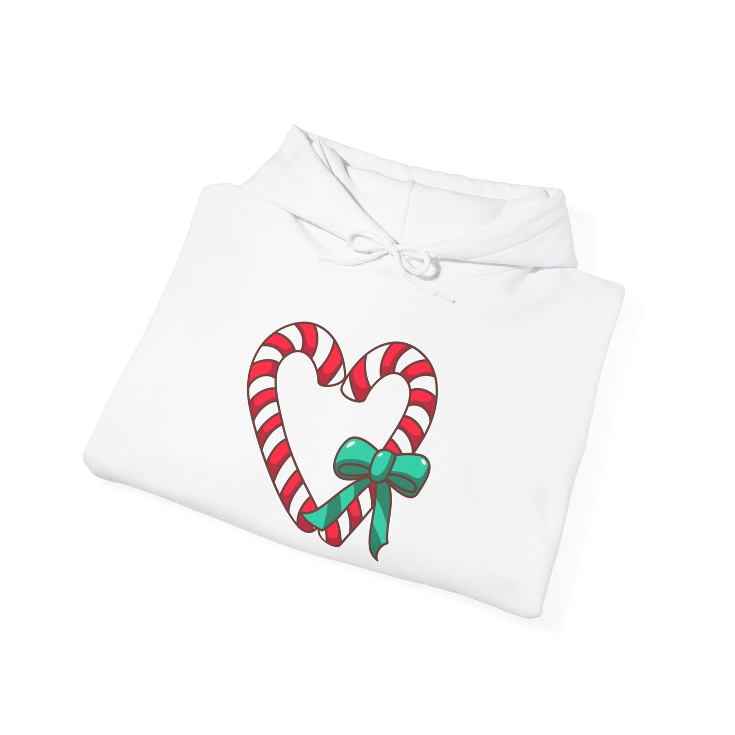 Candy Cane Heart Adult Heavy Blend™ Hooded Sweatshirt