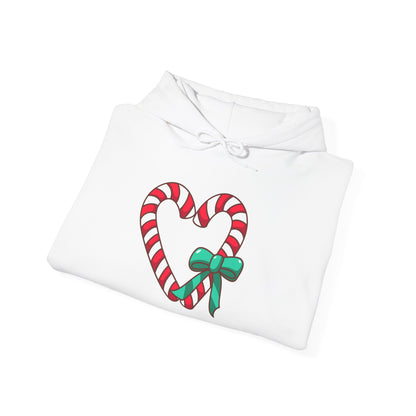 Candy Cane Heart Adult Heavy Blend™ Hooded Sweatshirt