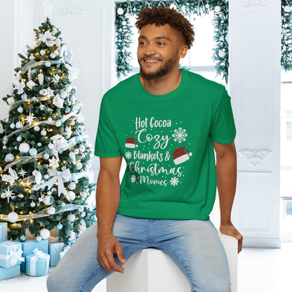 Hot Cocoa, Cozy Blankets & Christmas Movies Adult T-shirt