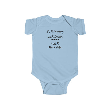 50% Mommy 50% Daddy 100% Adored Infant Fine Jersey Bodysuit