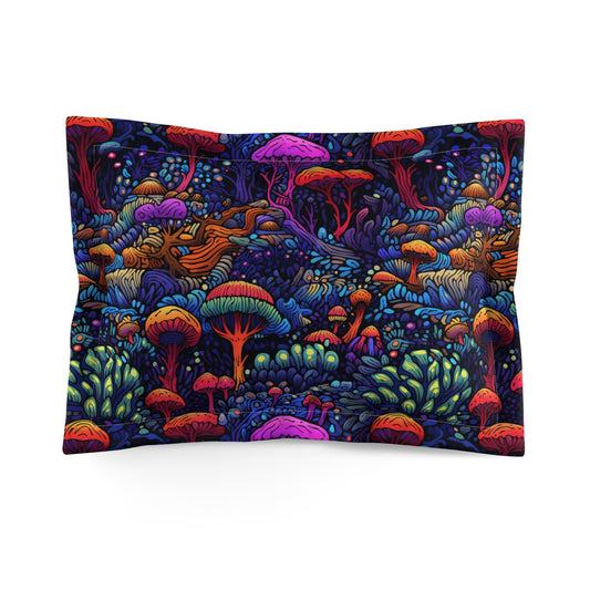 Trippy Mushrooms Microfiber Pillow Sham