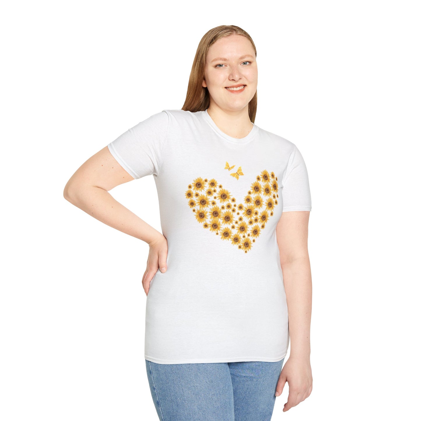 Sunflower Heart & Butterflies T-shirt