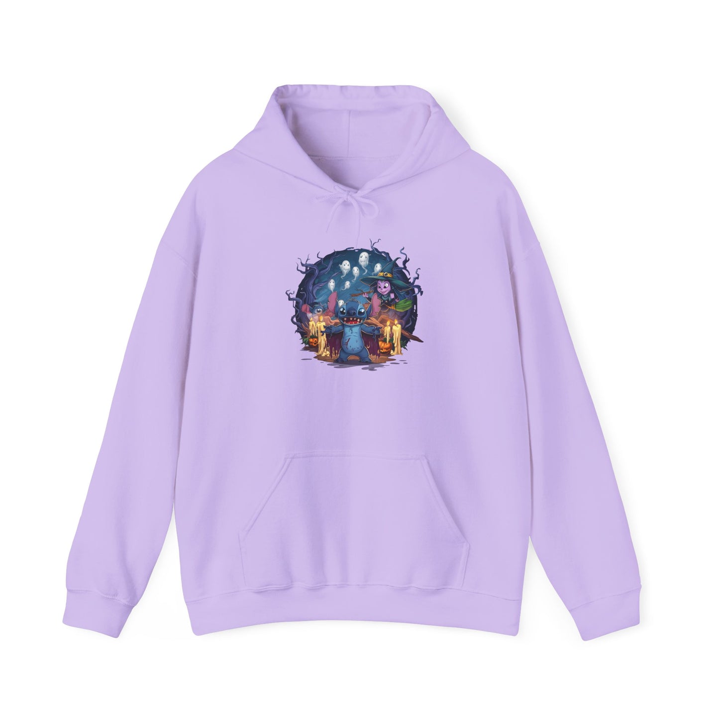 Spooky Stitch Ghosts and Witch Heavy Blend™ Hooded Sweatshirt