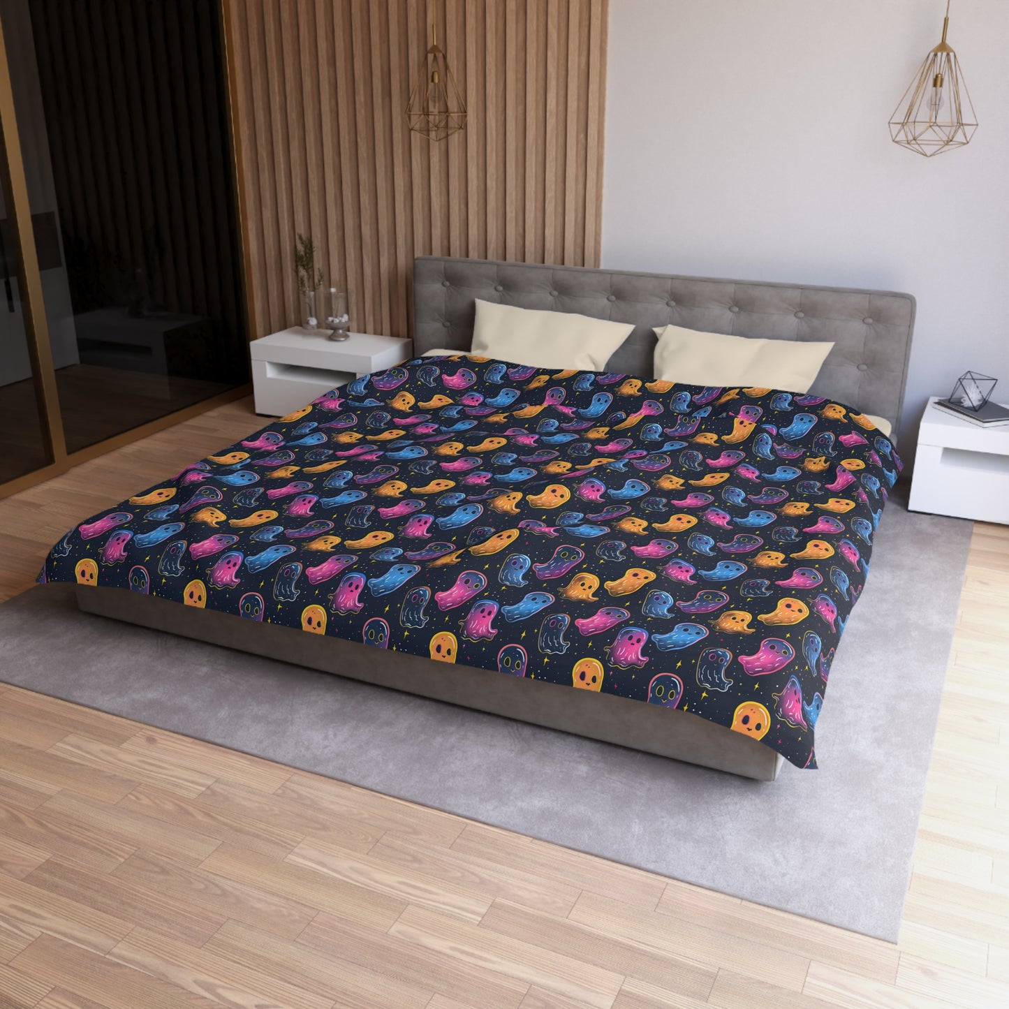Neon Haunters Microfiber Duvet Cover