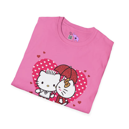 Valentines Hello Kitty Couple Adult Unisex Tshirt