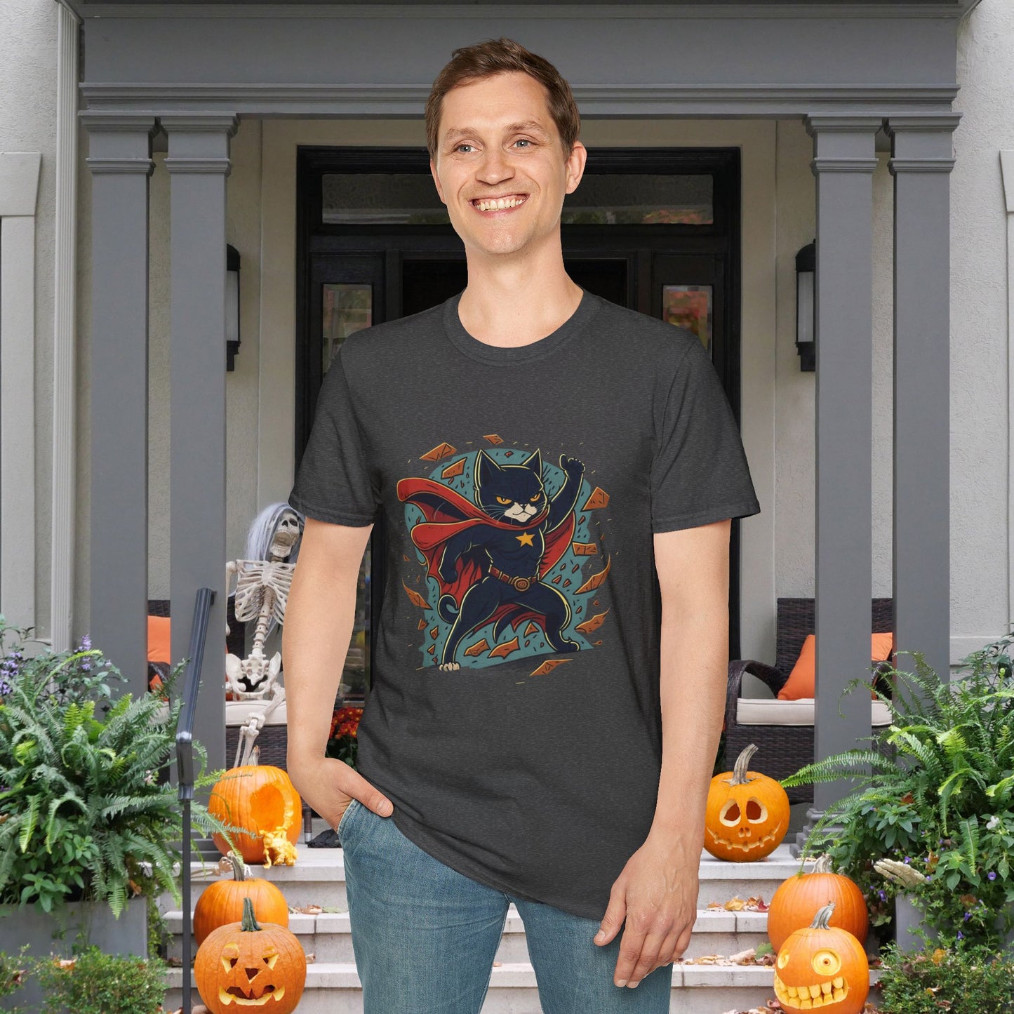 Superhero Cat Adult T-shirt