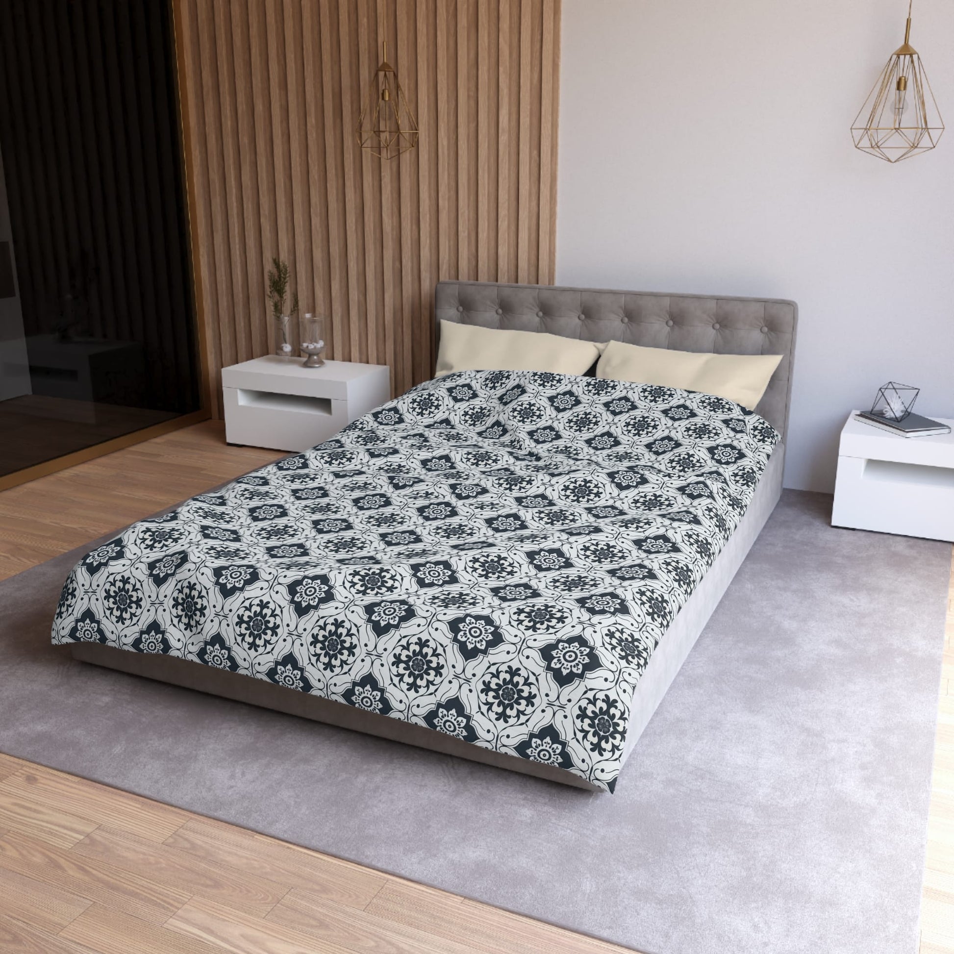 Lisbon Noir Microfiber Duvet Cover