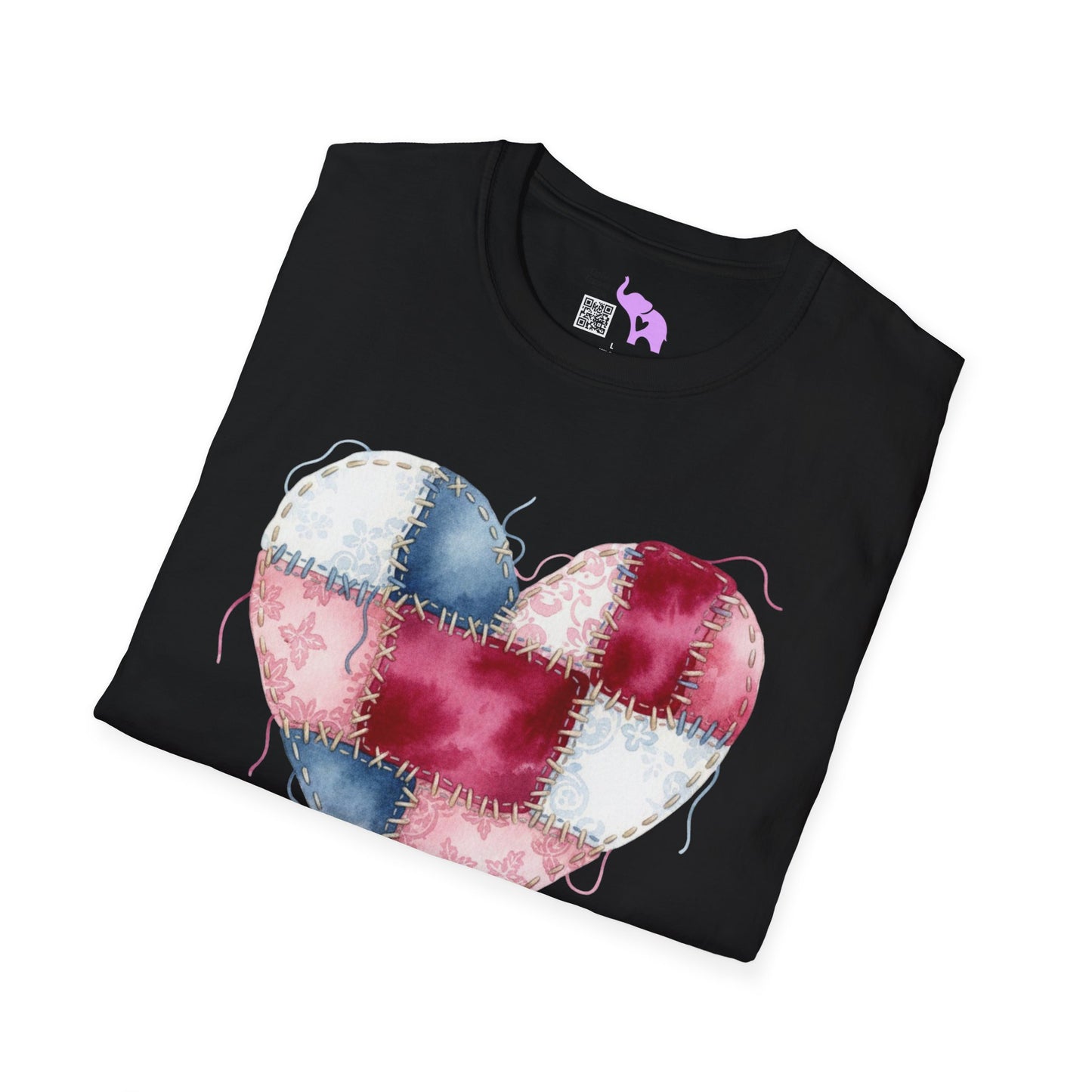 Patchwork Quilt Heart Adult T-shirt