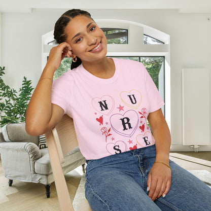 Nurse Candy Hearts Adult T-shirt