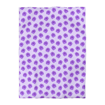 Lilac Mist Peonies Microfiber Duvet Cover