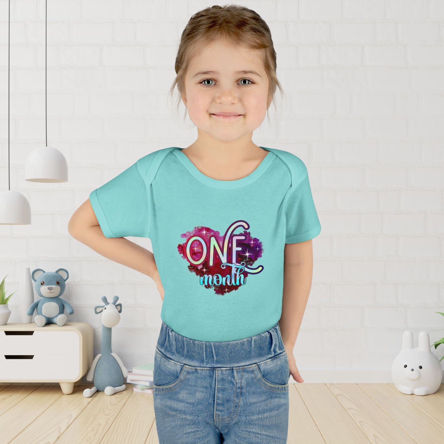 Stardust Baby Milestone Bodysuit-One Month