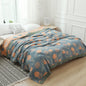 Cotton Muslin Quilt Blanket – Lightweight Floral Gauze Coverlet – Breathable Summer Bedspread