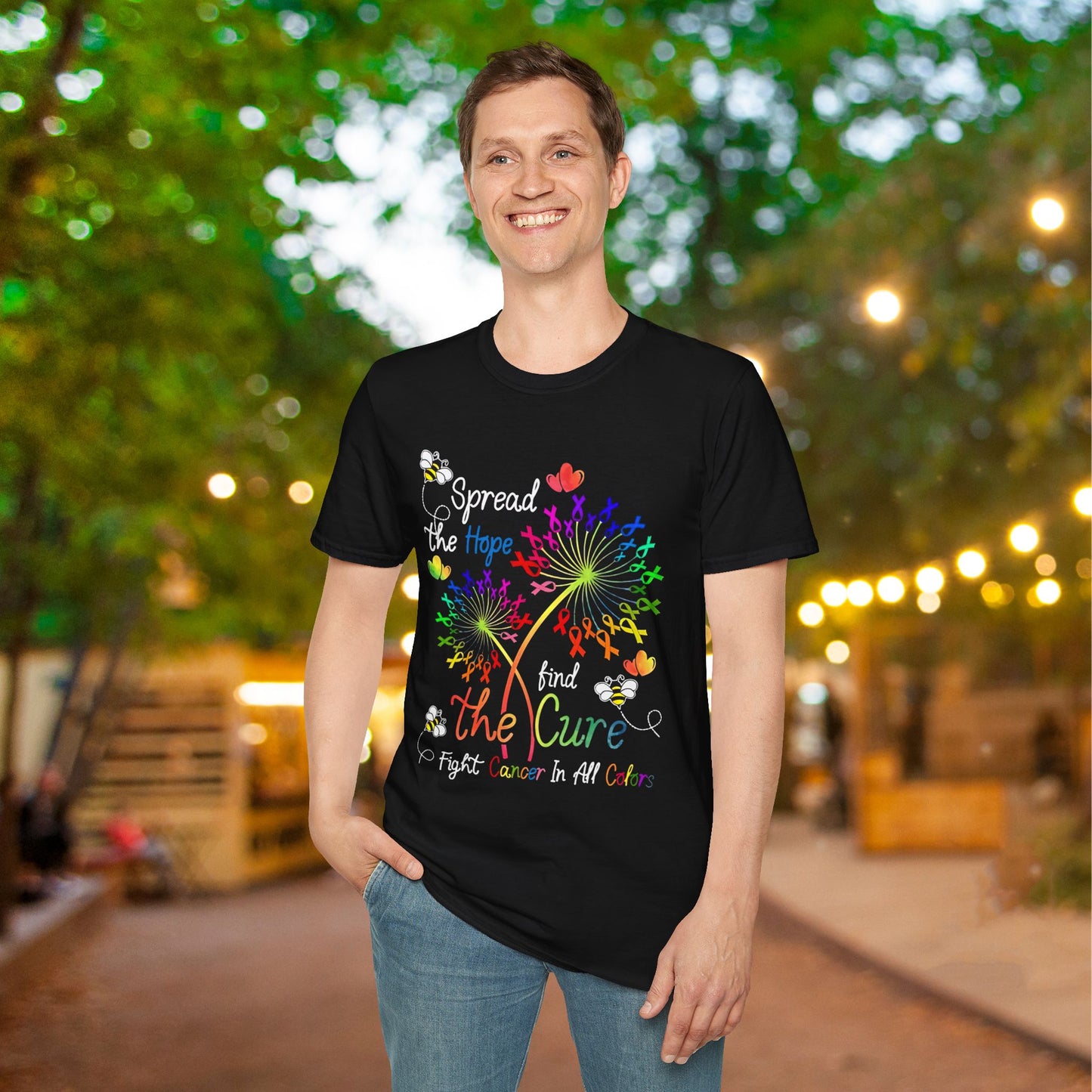 Fight Cancer in All Colors 3 Adult T-shirt
