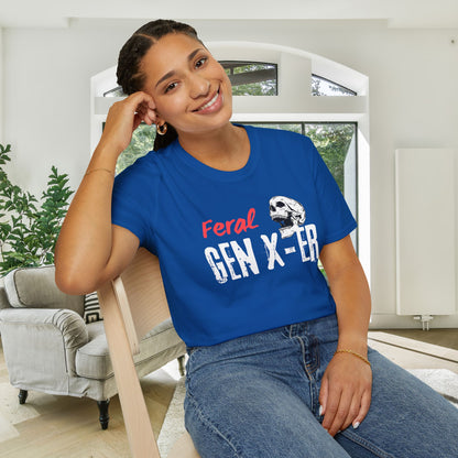 Feral GenXer w/Skull Adult T-shirt