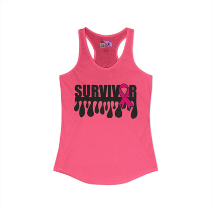 Survivor (Custom Cancer Ribbon) Women's Ideal Racerback Tank
