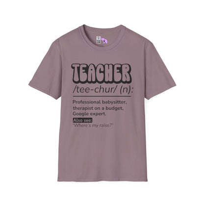 Teacher Definition, Professional Babysitter, Therapist on a Budget, Google Expert Adult T-shirt