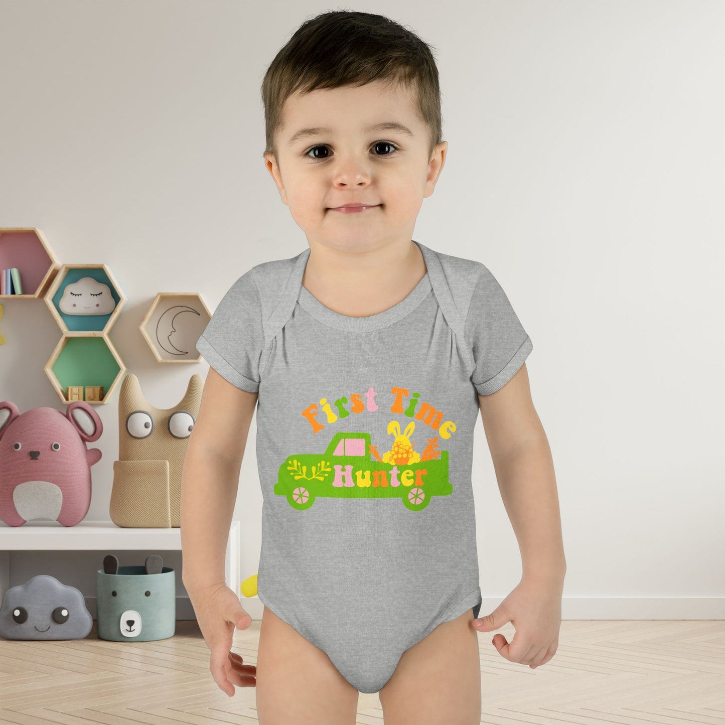 First Time Hunter (Easter) Infant Baby Rib Bodysuit