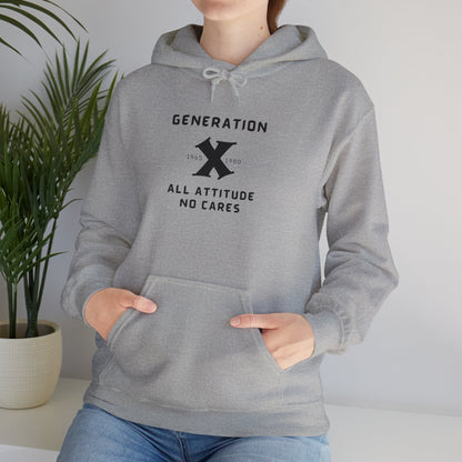 Gen X All Attitude No Cares Heavy Blend™ Hooded Sweatshirt