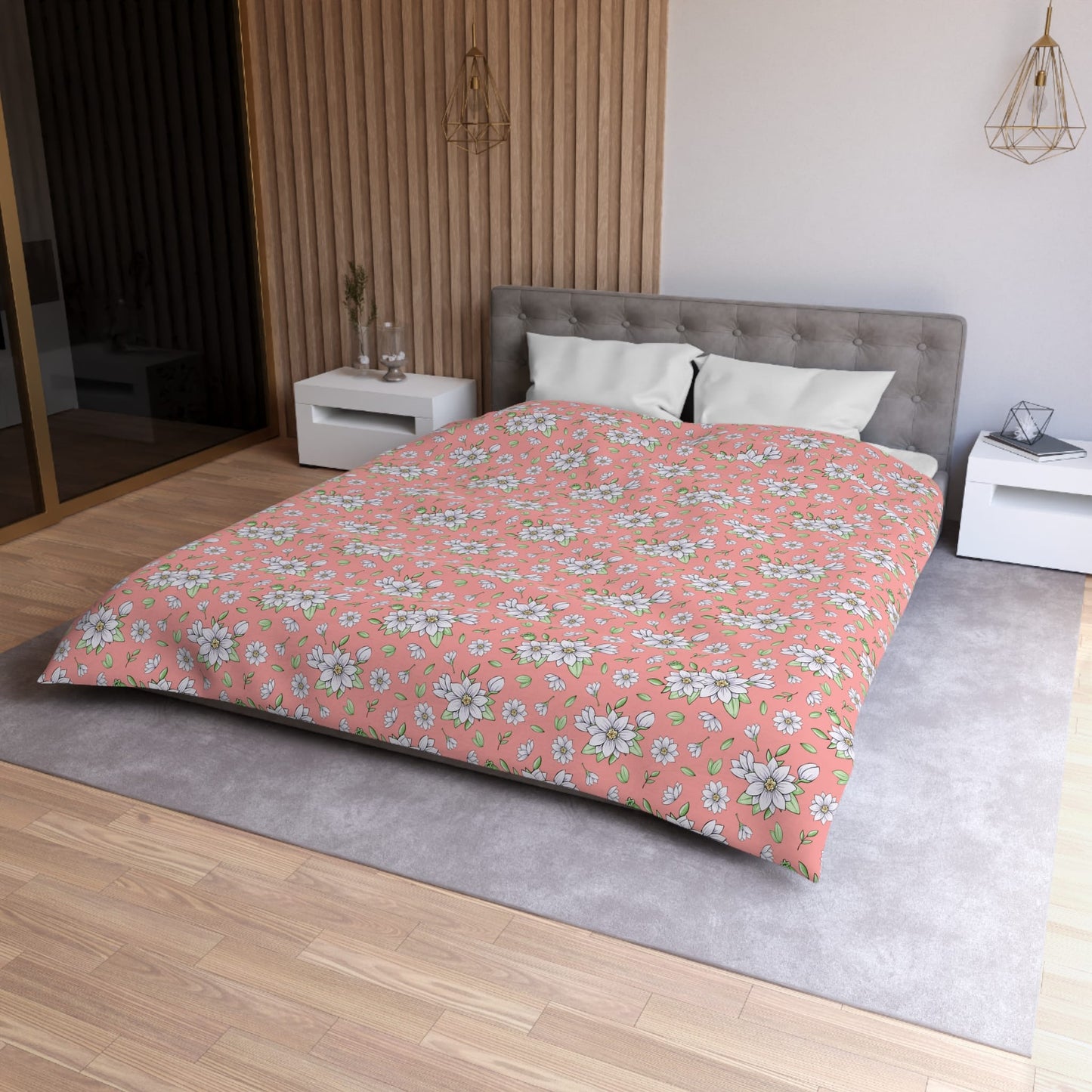 Jasmine Blush Garden Microfiber Duvet Cover
