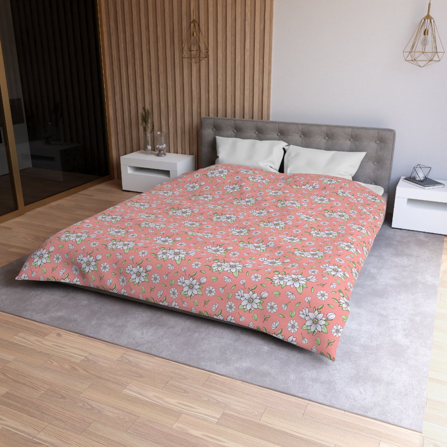 Jasmine Blush Garden Microfiber Duvet Cover