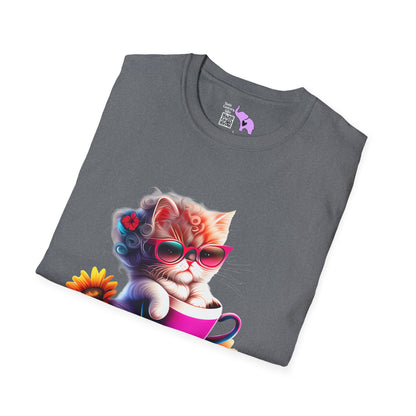 Cool Sunflower Kitten 3 Adult T-shirt