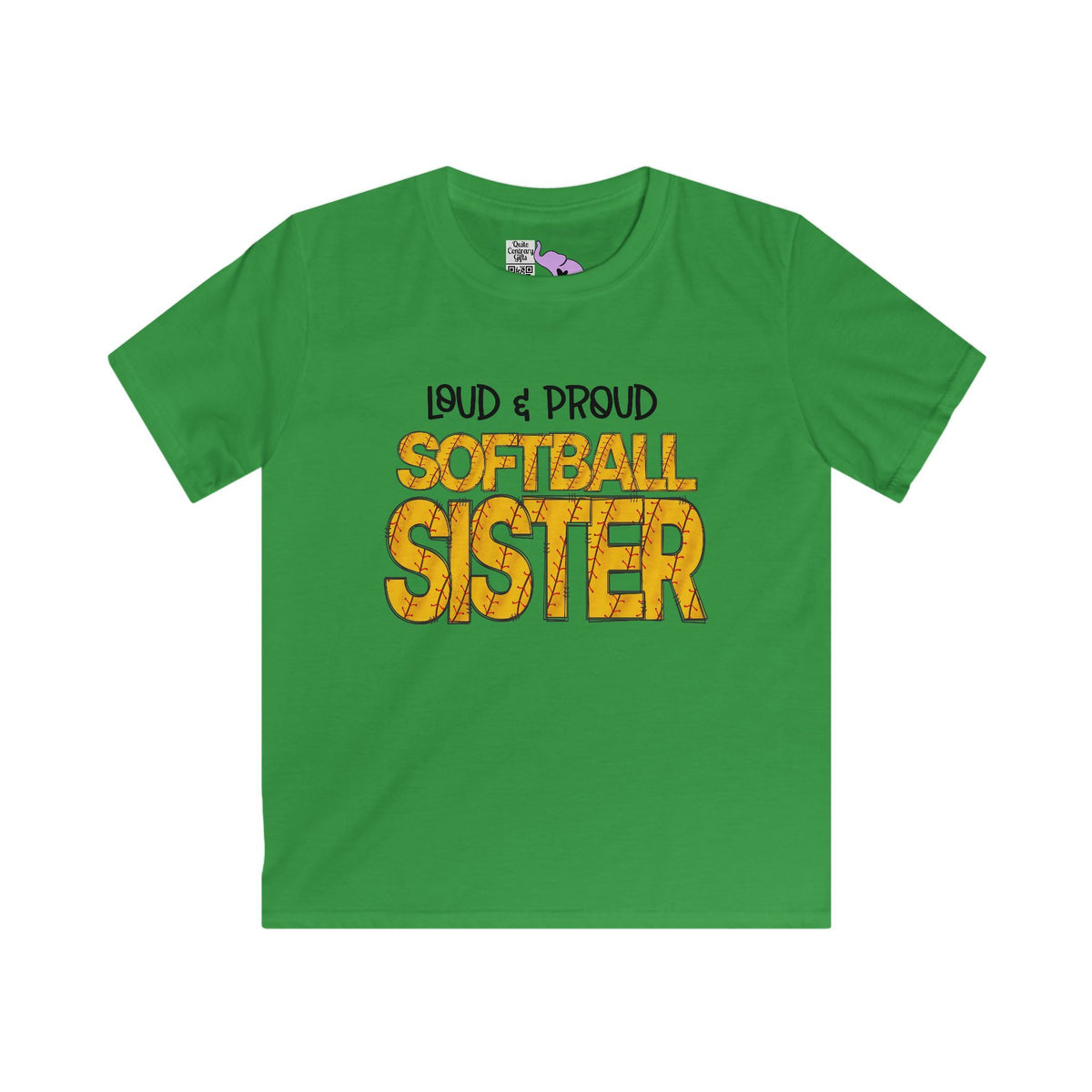 ""Loud & Proud Softball Sister Youth Softstyle Tee