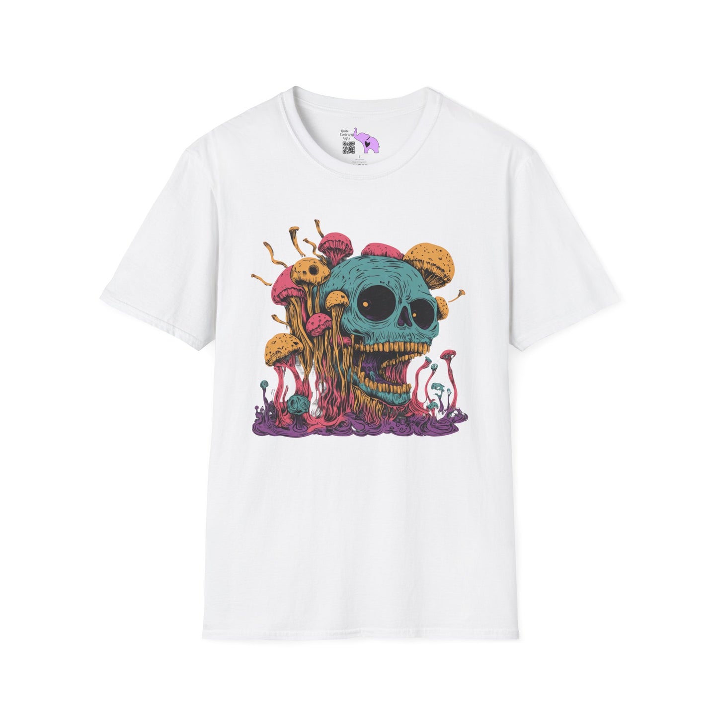 Creepy Mushroom Skull Adult T-shirt